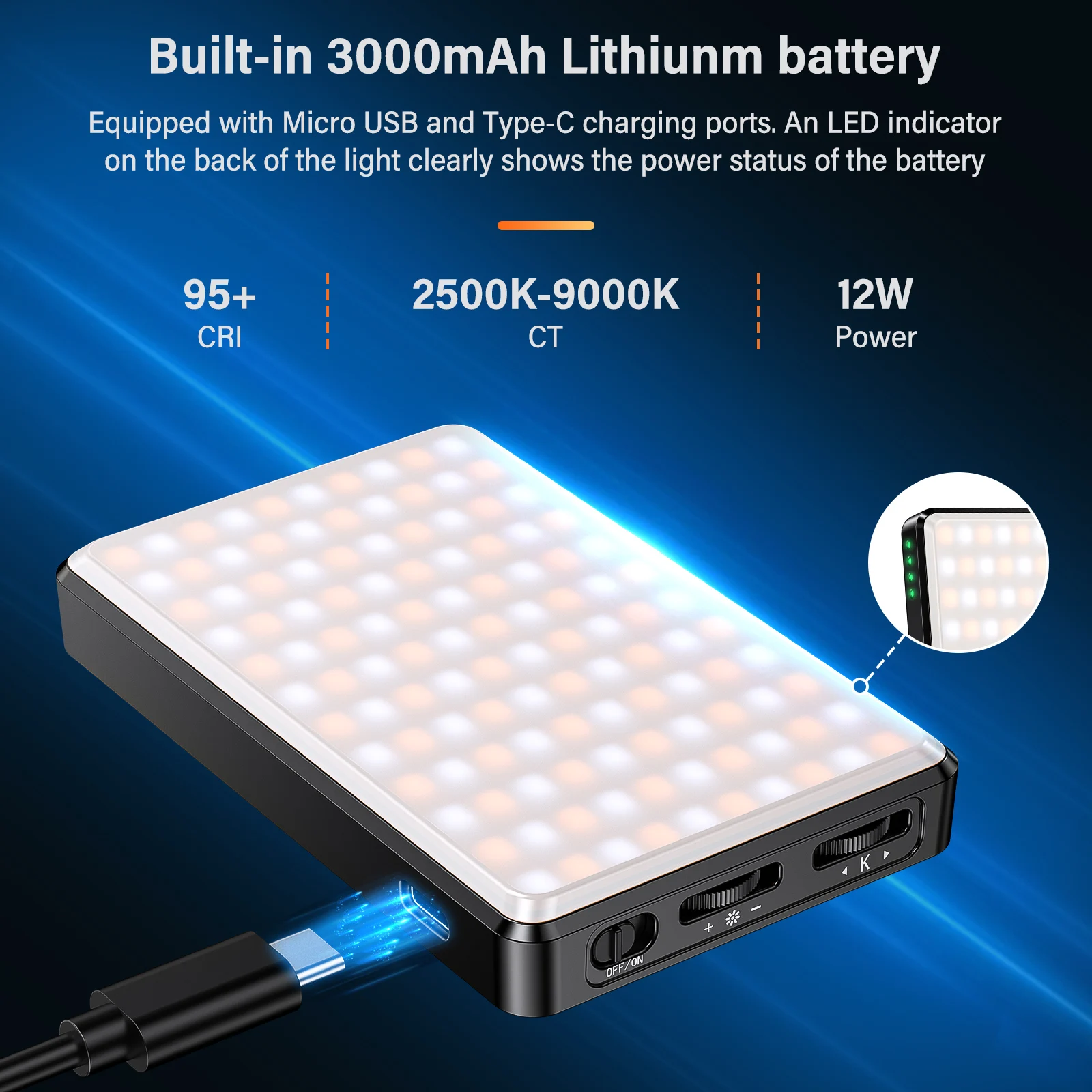 Портативный Перезаряжаемый телефон 3000 мАч яркая фотография с зажимом 2 шт Vlog Kits