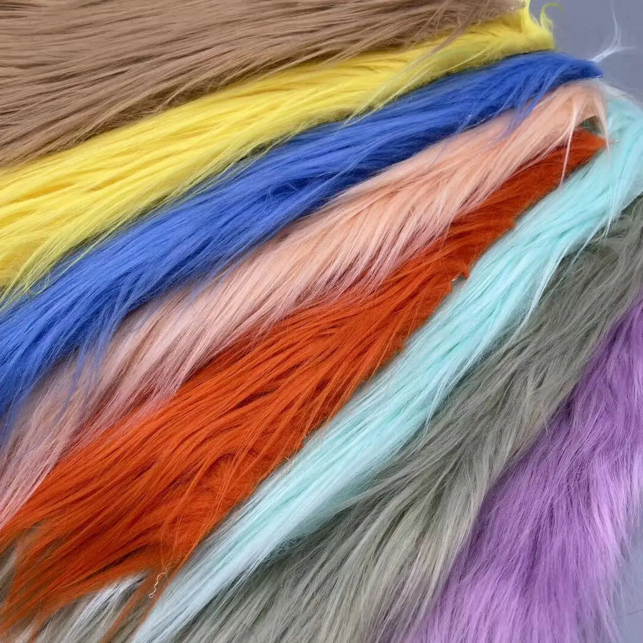 25x45cm Small Piece 28 Colors Green Orange Purple Brown 7cm Long Plush Fake Wool Fur Fabric For Doll Hair Animal Ears - купить по