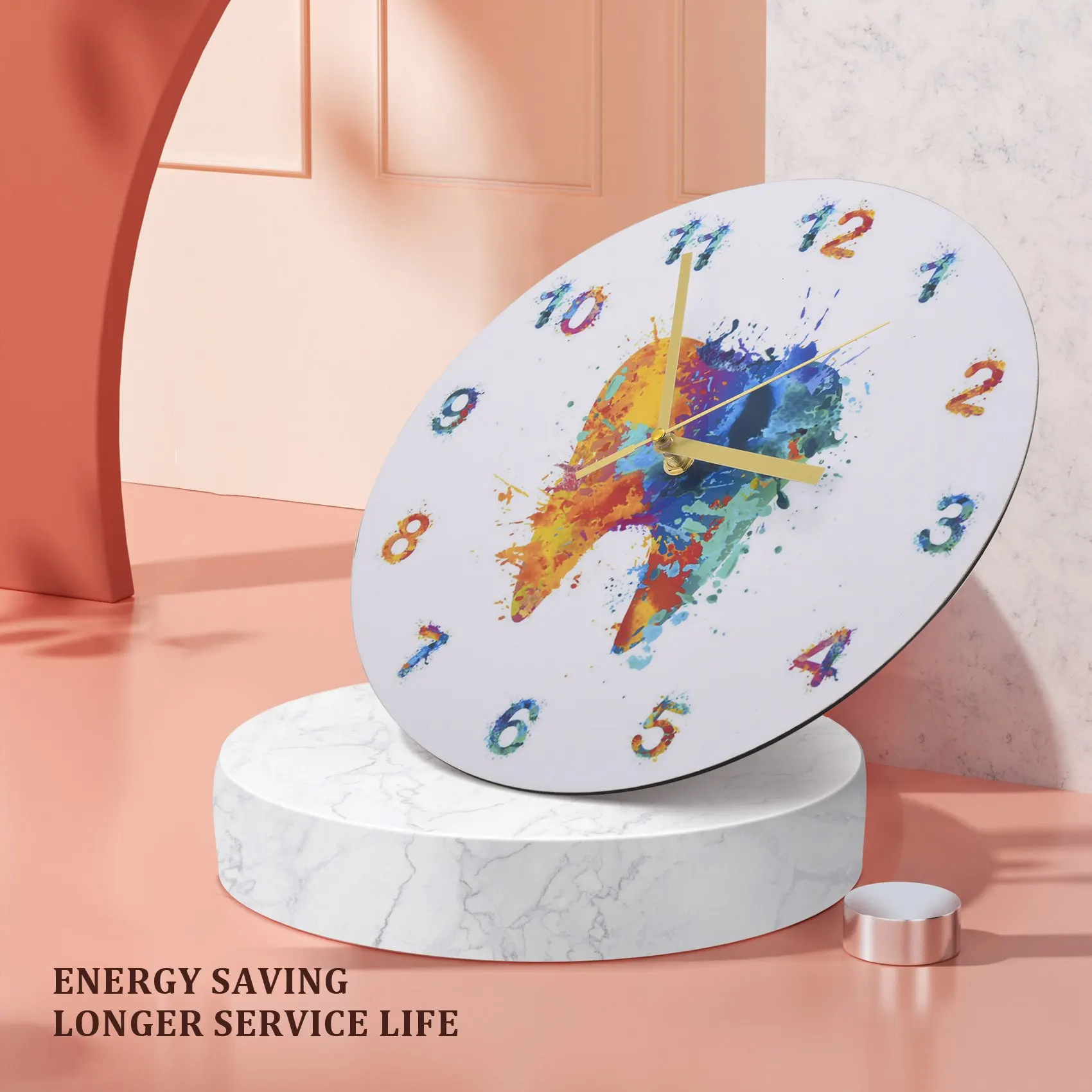 Акварельная картина с зубами настенные часы принтом стоматологическая клиника