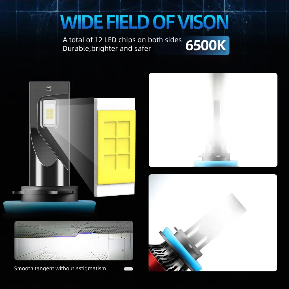 ZTZPIE Светодиодные Автомобильные Фары 6000K CSP 3570 Чипов 380 Вт Лм HB3 HB4 9005 9006 H1 H7 H4 H11