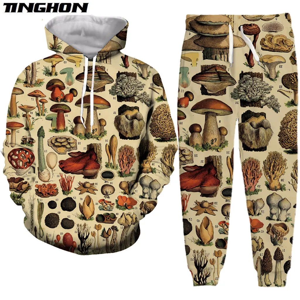 

XS-7XL гриб 3D полный принт спортивные костюмы свитшоты джоггеры брюки костюм для женщин мужчин толстовки свитшоты брюки