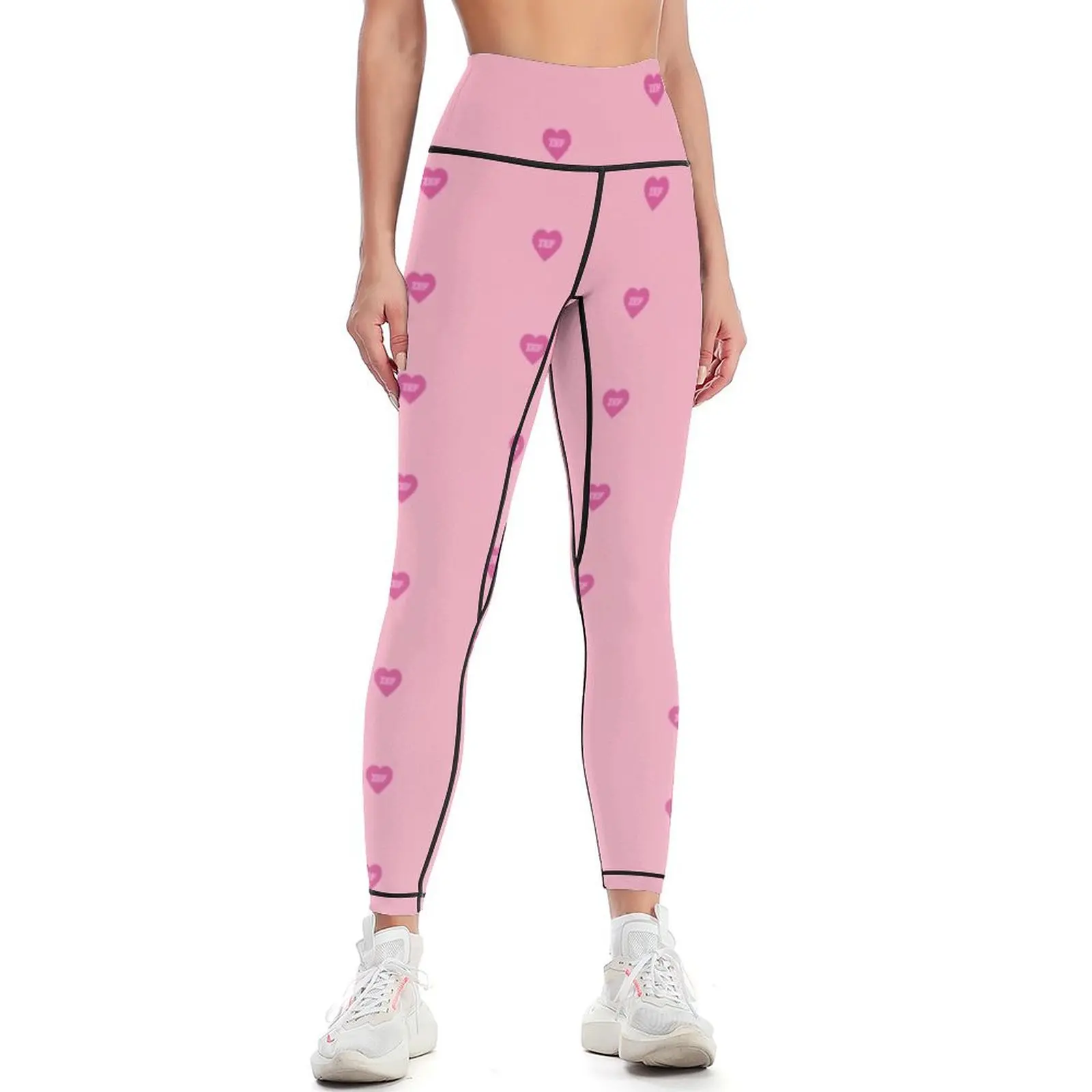 Женские леггинсы Zef с сердечками спортивная одежда женские для спортзала 2024
