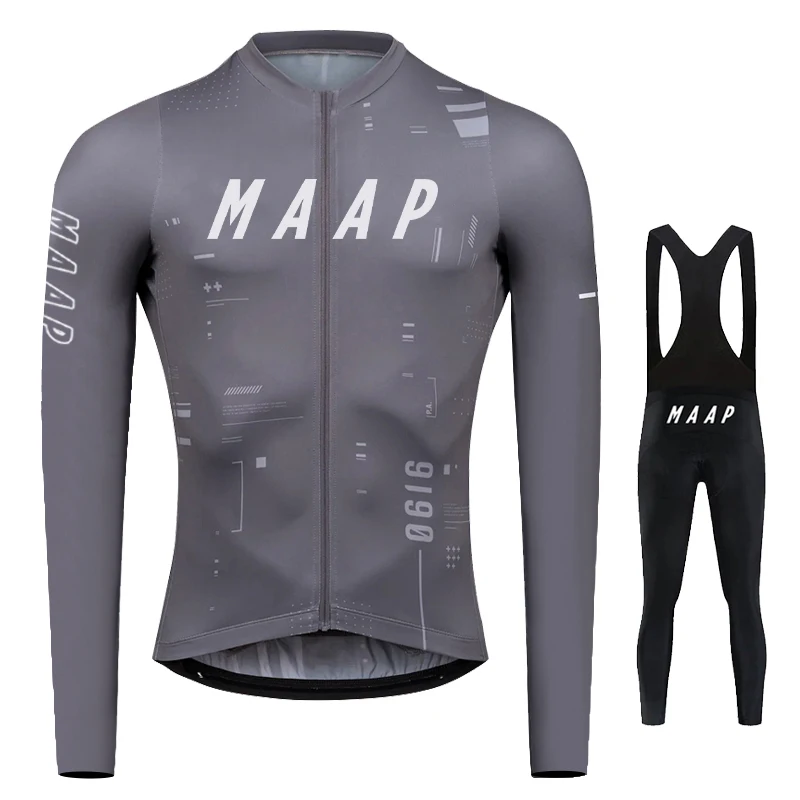 

2023 MAAP NEW Cycling clothing 19D bib suit comfortable Summer men's long-sleeved shirt outdoor mountain MTB road quick-drying