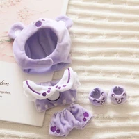 20cm idol doll plushie kawaii purple bear outfit for cotton stuffed dolls korean kpop exo svt stray kids change dressing game