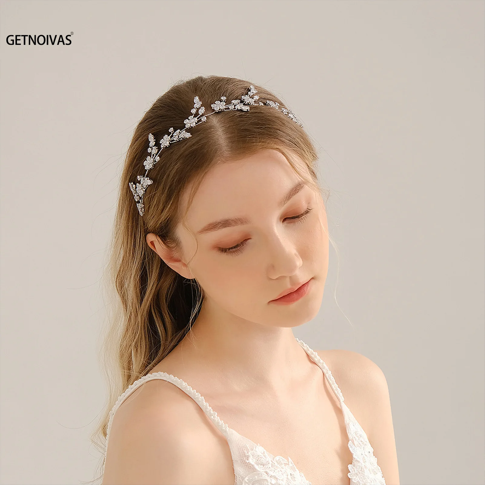 

Bride Wedding Hair Accessories Flower Headbands Handmade Rhinestone Headpiece Hair Ornament For Women Girls Bridesmaid Gift SL