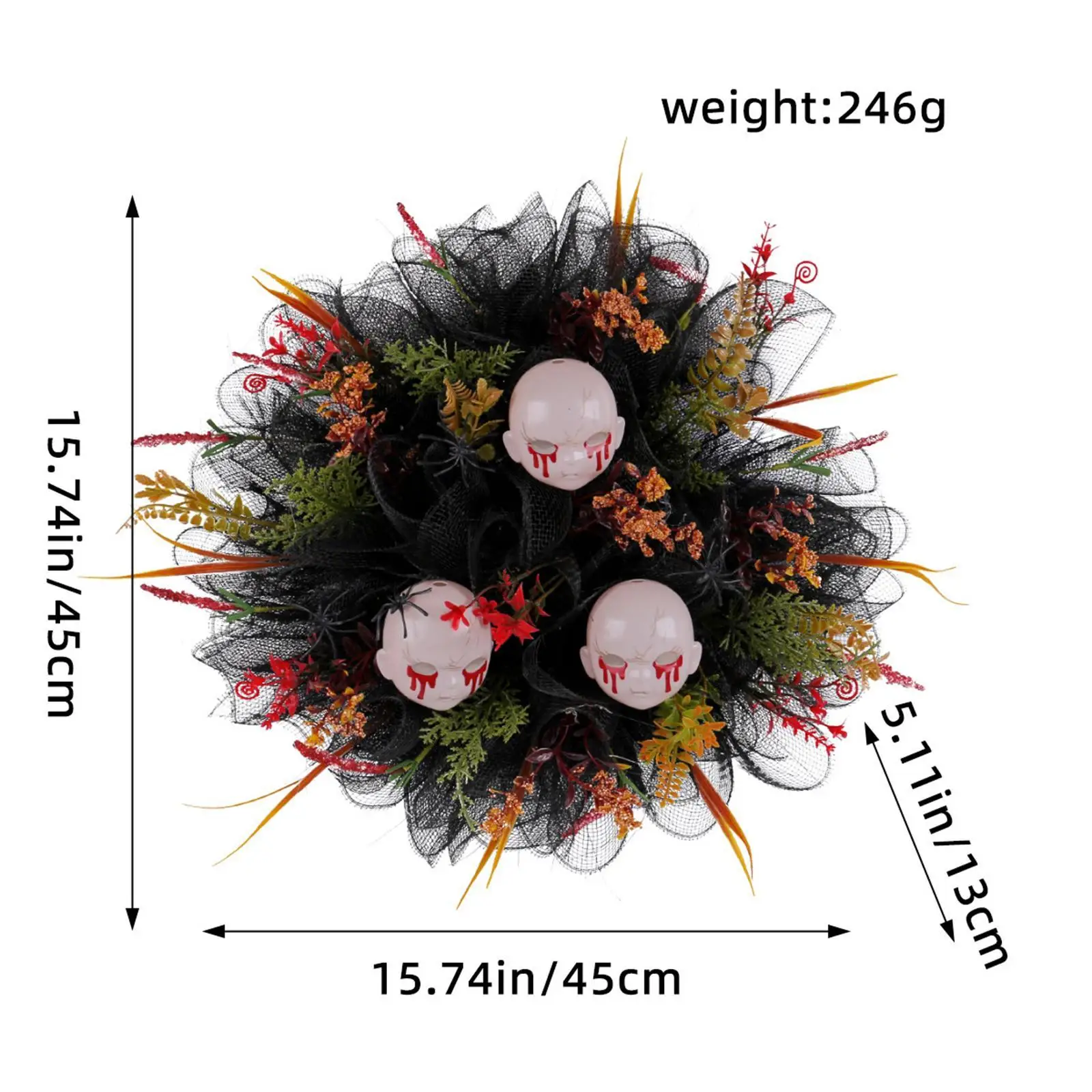Венок призраков на Хэллоуин настенное украшение 17 72 дюйма для праздника в саду