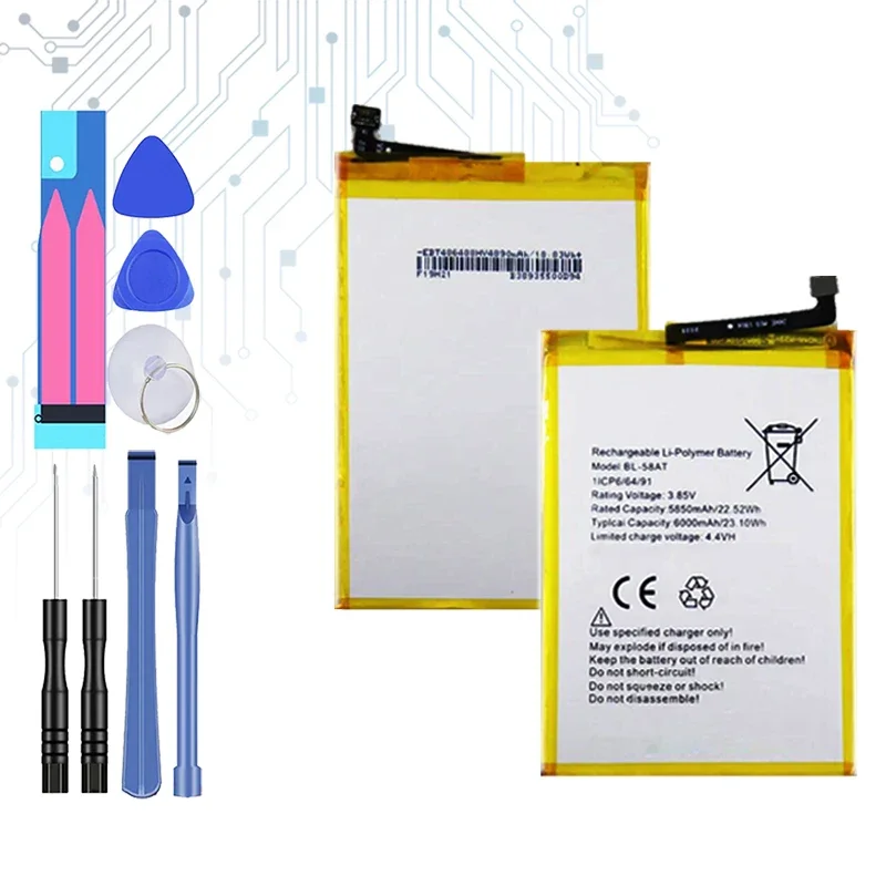 Литий-ионный аккумулятор емкостью 6000 мАч для Tecno Lb8a BL-58AT