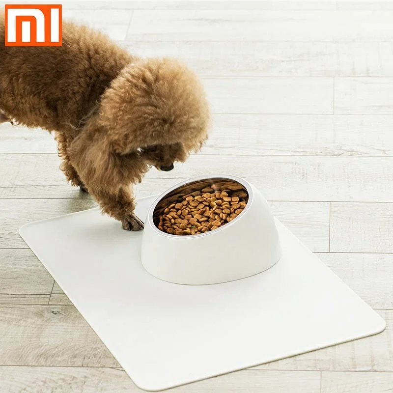 

Наклонная раковина Xiaomi mi home для домашних питомцев с двумя вкладышами и нескользящим захватом, универсальная миска для кошек и собак из поле...