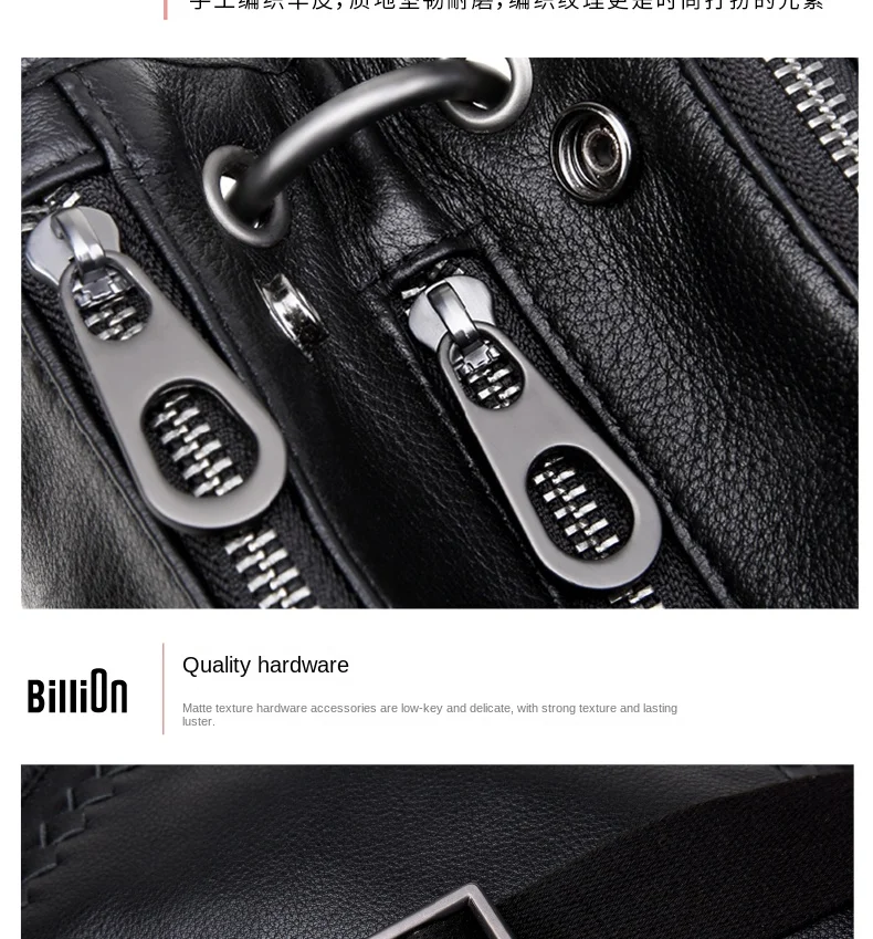 Woven Sheepskin Men's Handbag Leather Business Men Bag Casual Soft Leather One-Shoulder Crossbody Briefcase Bag