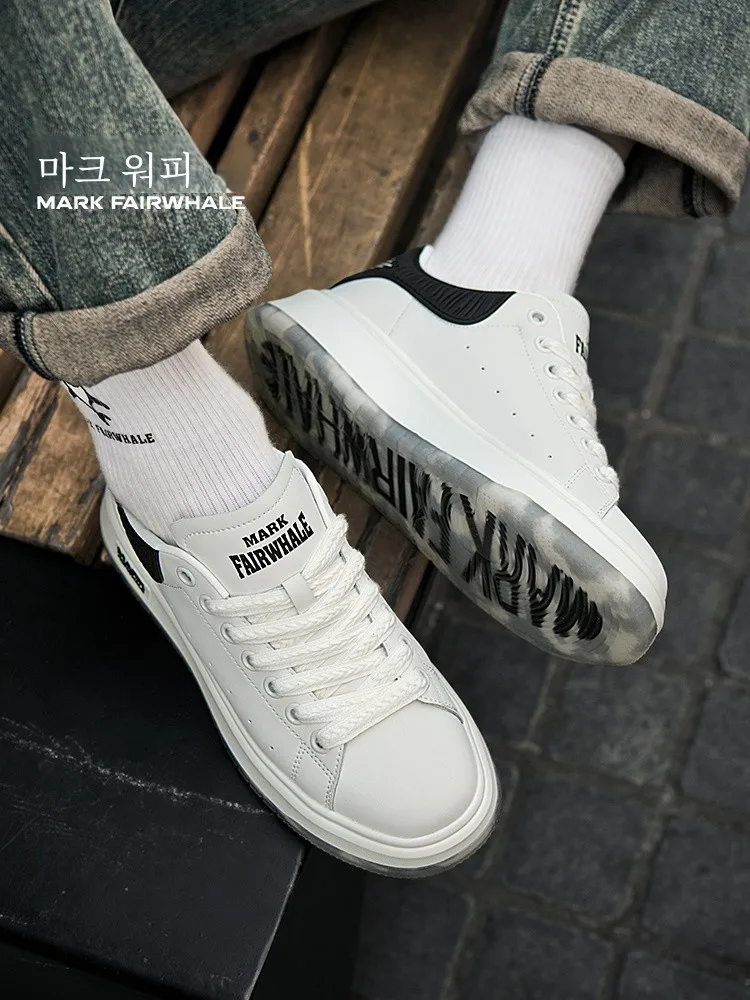 Белые туфли Mark Huafei новые кроссовки из натуральной кожи мужская обувь McQueen осень