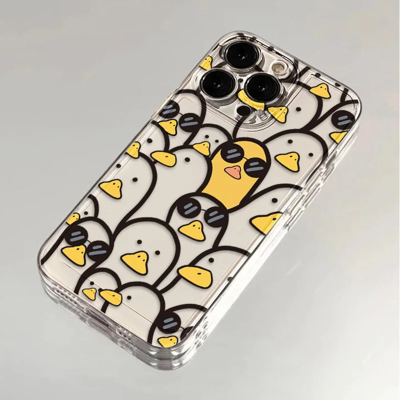 Милый чехол с мультяшной уткой для девочек для IPhone 17 Pro Max 17 Air 16e 15 11 12 13 14 16 Pro Max X XR XS Специальный стильный защитный чехол (art.: 3920d1fa8fc63) - 3920d1fa8fc63