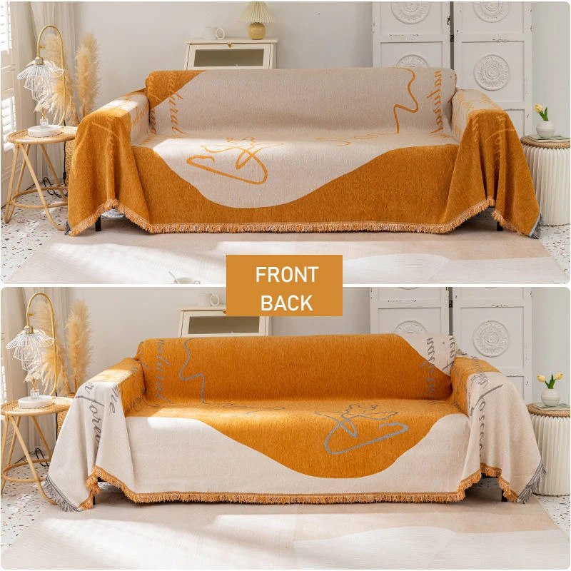 

Elastic Sofa Cover for Living Room Contrasting Colors Double-sided Available Slipcover Stretch Couch Cover Armchai Cover Sofa Co