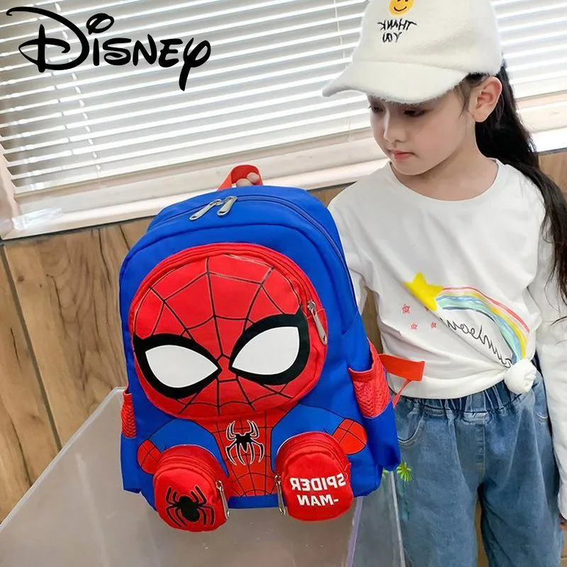 Disney-Mochila de Spiderman para niños y niñas, morral Infantil con estampado de...