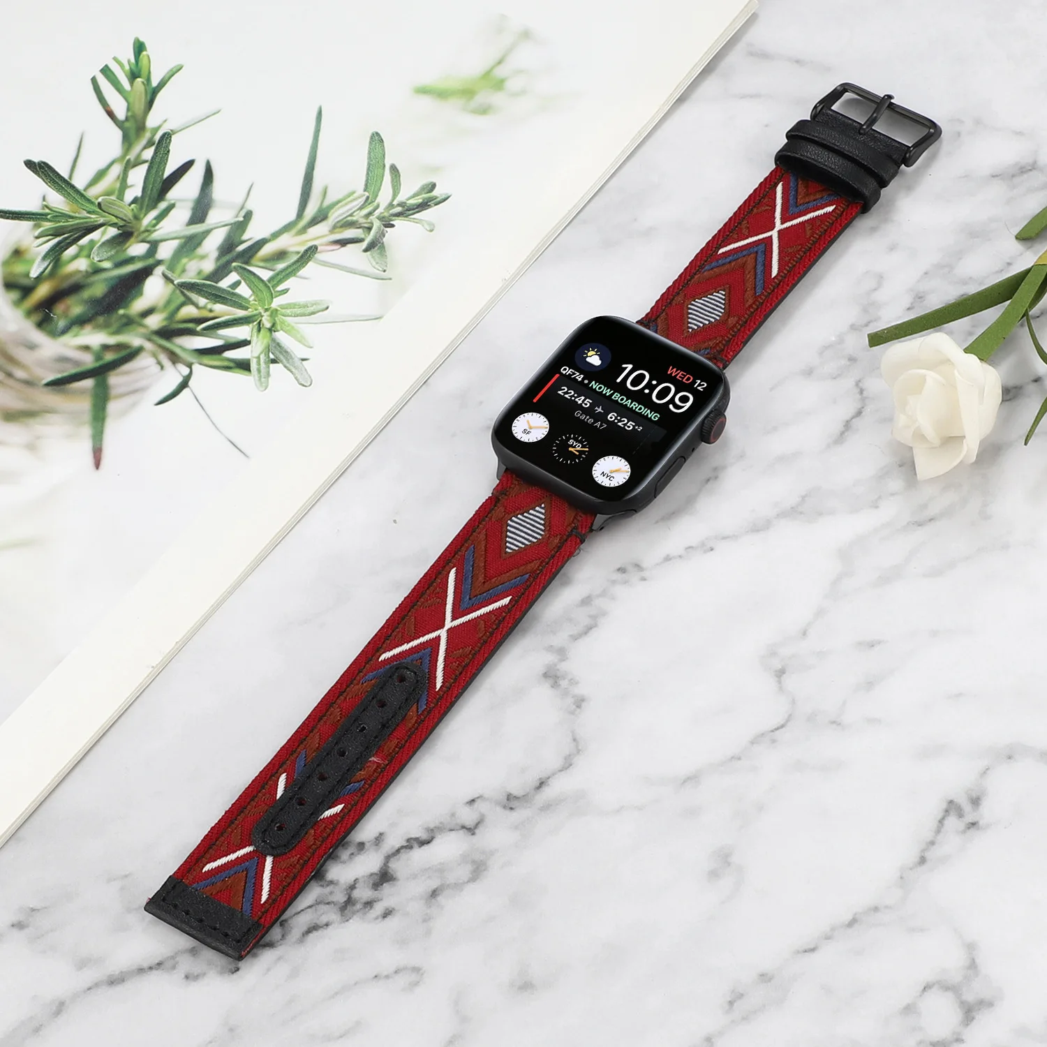 

Ремешок нейлоновый кожаный для Apple Watch Band 40 мм 38 мм 42 мм, тканевый браслет для iWatch Series 7 6 5 4 3 SE 44 мм 41 мм 45 мм