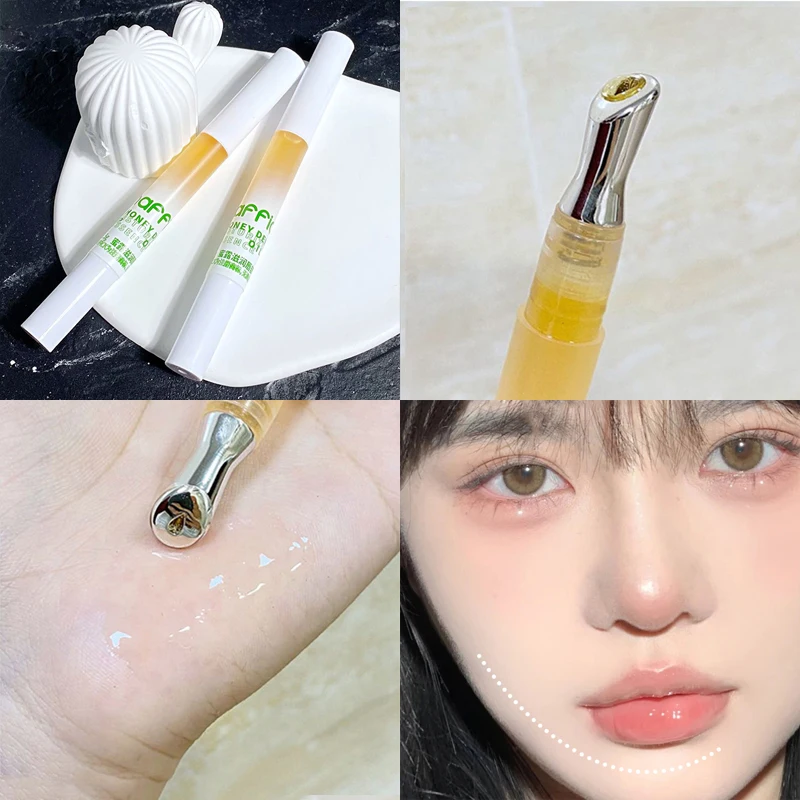 

3/2/1pcs Honey Lip Essence Oil Massage Head Moisturizing Reduce Lip Wrinkles Lipstick Primer Colorless Sleeping Lip Care