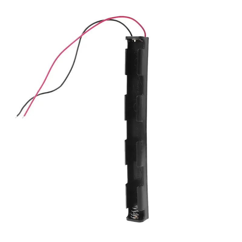 

Чехол для аккумулятора 5th 3 AA 4,5 V, контейнер для хранения длинных полос, черный, с проводами, односторонний пластиковый контейнер