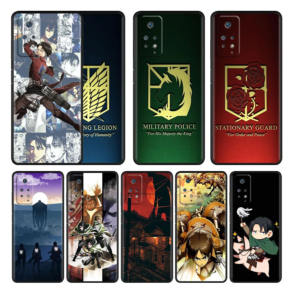 

For Xiaomi Redmi Note 8 9A K40 9S 10 9C 7 9T 9 11 Pro 8T 10C K40S Cases Original Celular Case Titans attack