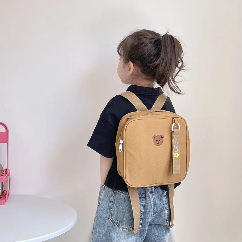 

Children's Bags New Korean Ins Style Kindergarten Schoolbag Cute Bear Embroidery Boy and Girls Baby Lightweight Backpack