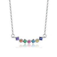 new original rainbow sterling silver necklace womens colorful diamond zircon popular necklace