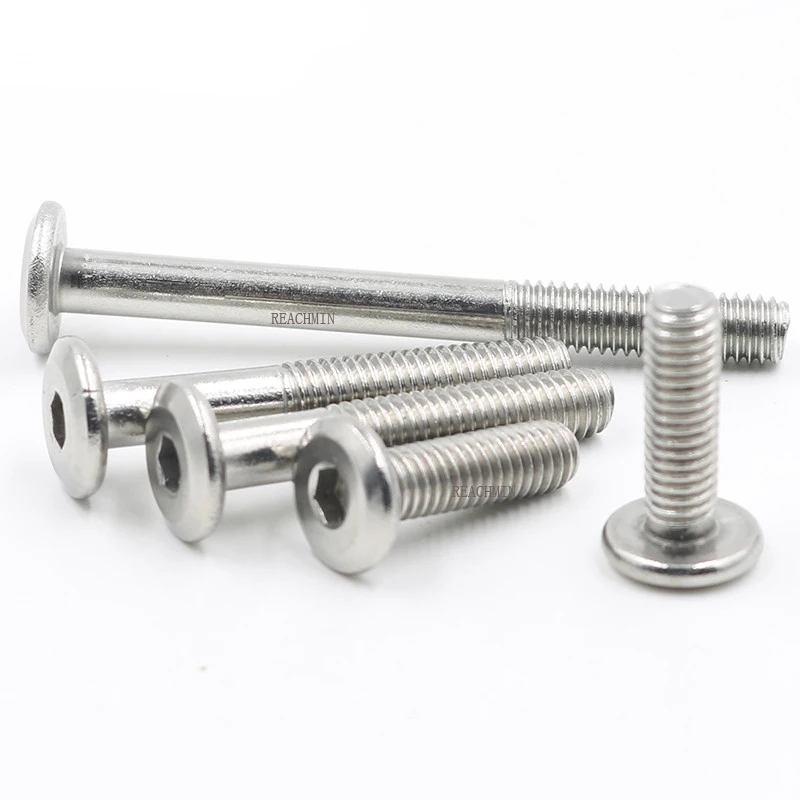 

100PCS/LOT 304 Stainless Steel M6*Length 6-70mm Flat Thin Head Hexagon Socket Screws Large Flat Heads Cap Screws Flange Bolt
