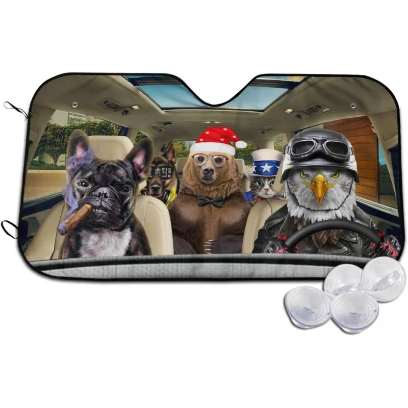 

Car Sun Shade for Windshield Funny Animals Car Sun Shade Cover for Most Sedans SUV Truck Pickup Car Sun Shade 2 Sizes