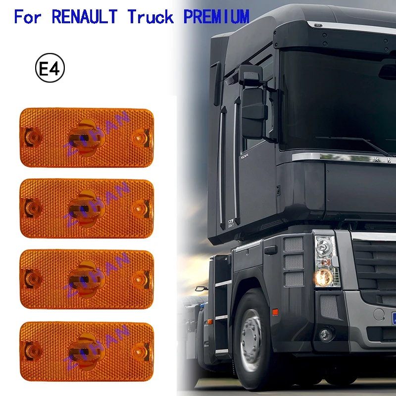 

4 PCS Clear Yellow Side Marker Light For Renault Kerax Magnum & Midlum Fiat Ducato III Iveco Daily IV DAF LF XF CF