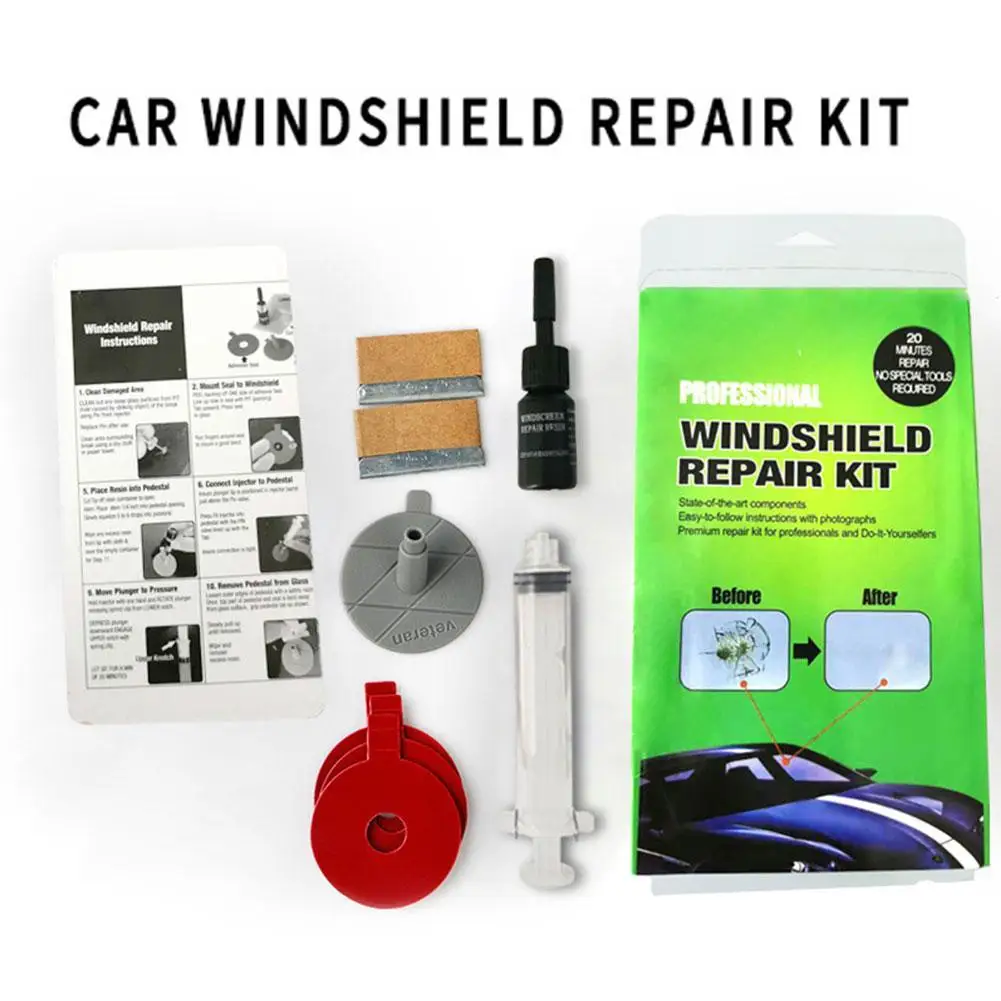 

Car Windshield Repair Kit Tools For Repairing Small Cracks In Laminated Glass Car Repair Tools For Car Windows Not For Big Crack