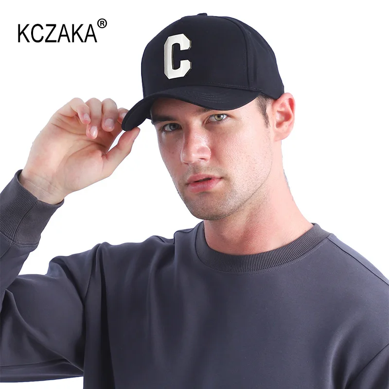 

Бейсболка KCZAKA Q1041 мужская с высокой короной, повседневная хлопковая кепка-бейсболка с углублением в металлическом корпусе, для путешествий, 5 панелей