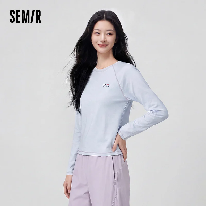Фото Женская футболка Semir с длинным рукавом реглан, влагоотводящая, быстросохнущая, приталенная, для активного отдыха, осенняя, уличная мода 2026 №3