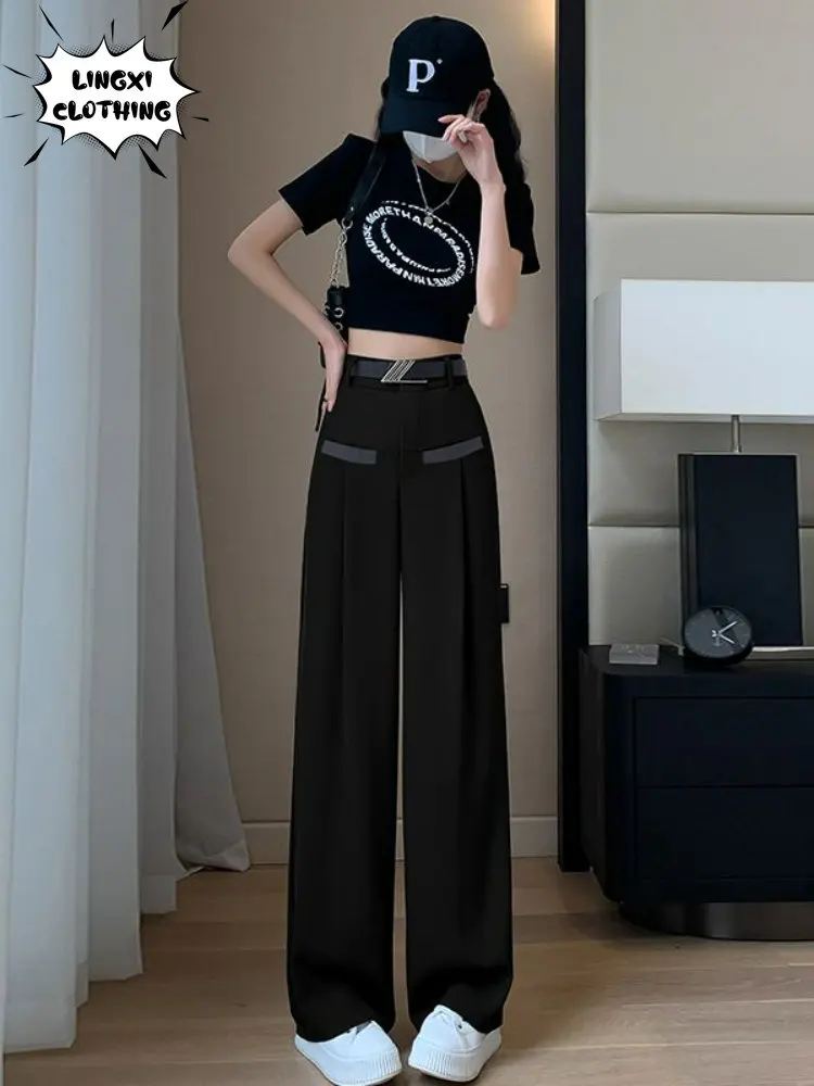 2023 Summer New High Waist Loose Drop Wide Leg Pants Suit Pants Floor Dragging Pants for Women's Clothing In Korean Style