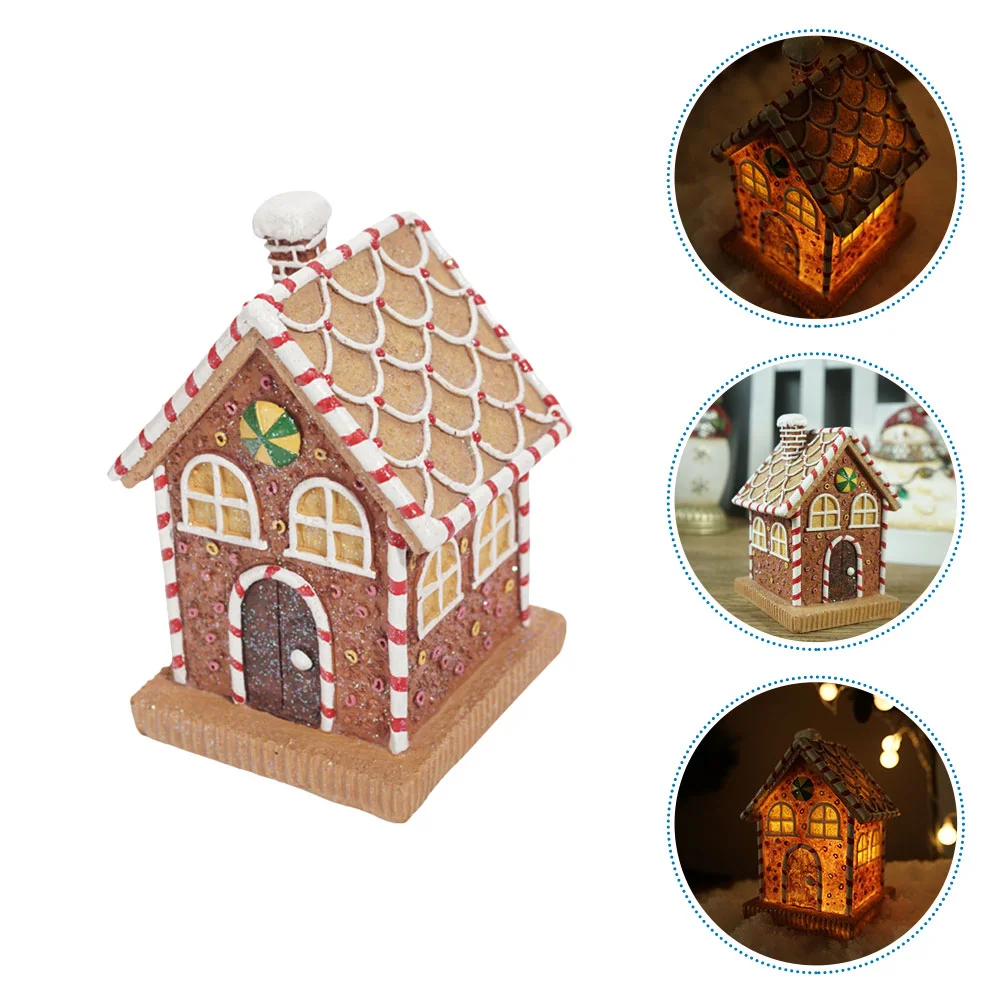 

Gingerbread House Ornaments Christmas Tree Lighted Decors Kit Craft Mini Decorations