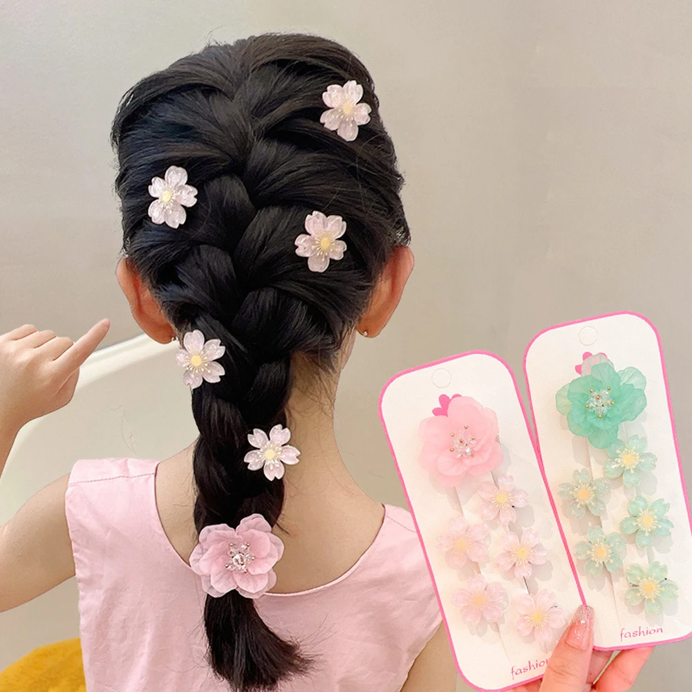 

6pcs Small Flower Barrette Hair Clips Hairpins for Women Girls Fashion DIY Hair Styles Holder Hair Pins Hair Accessories
