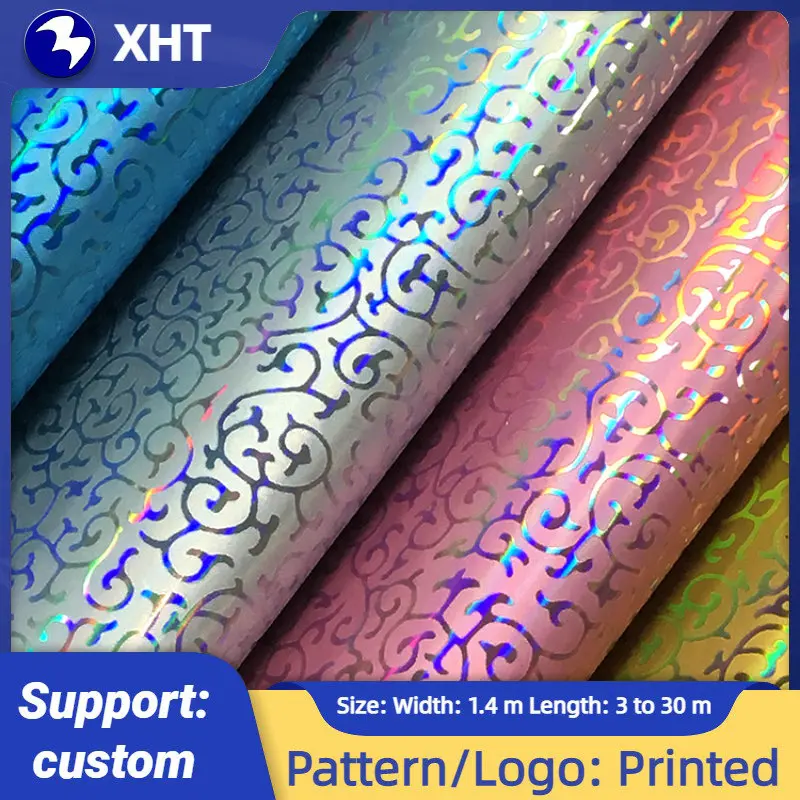 

textured pattern Holographic Faux Leather Sheets PU Vinyl Solid Color Soft Plastic Film Fabric for DIY Handbags Making Craft