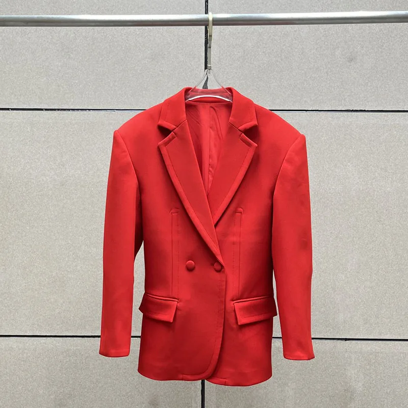 Женская одеждаingy2k осенне-зимний блейзер с объемным силуэтом и длинными рукавами