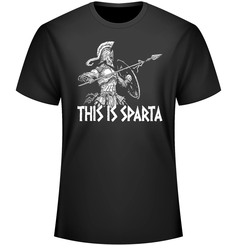 

This Is Sparta. Spartan Warrior Fighting T-Shirt 100% Cotton O-Neck Summer Short Sleeve Casual Mens T-shirt Size S-3XL