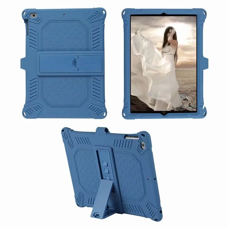 

For IPad 9.7 2017 2018 Mini 5 4 3 2 1 Kids Case Tablet Silicon Stand Protective Case For Ipad Pro 9.7 Air Air 2 Cover +strap+pen