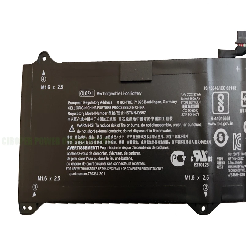 CP аккумулятор для ноутбука OL02XL 7 4 В/4450 мАч/33 Втч серии EliteBook Elite X2 1011 G1 HSTNN-DB5Z OL02033XL