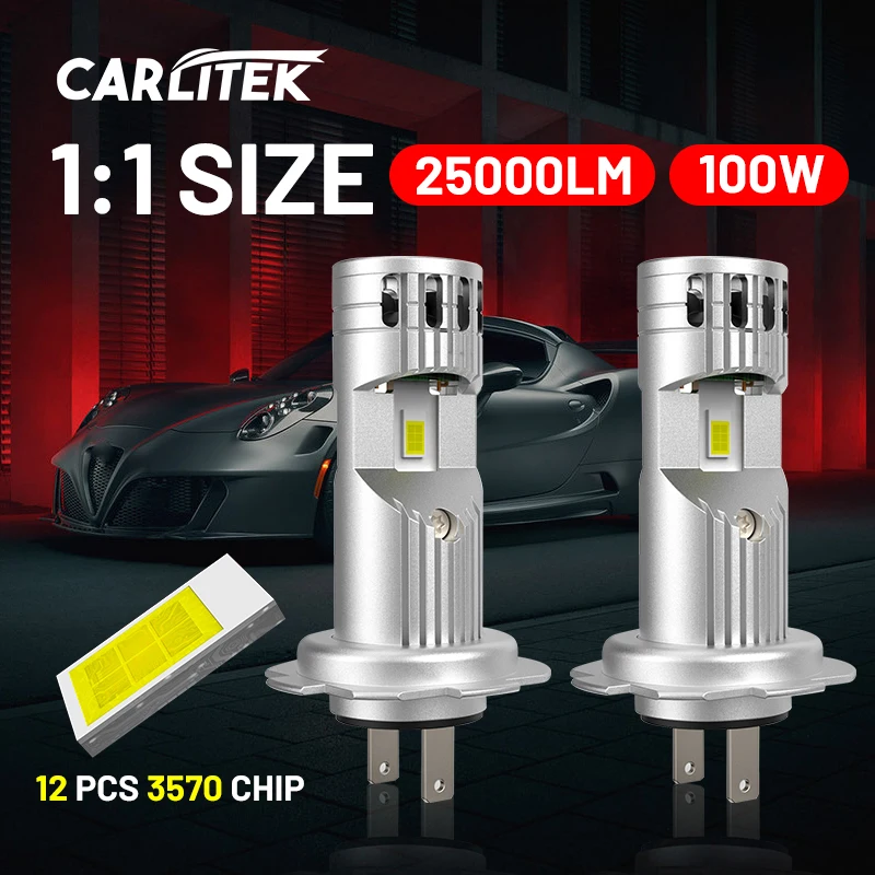 Светодиодсветильник фары H4 для автомобиля 25000LM H7 LED 6000K 100W высокая мощность