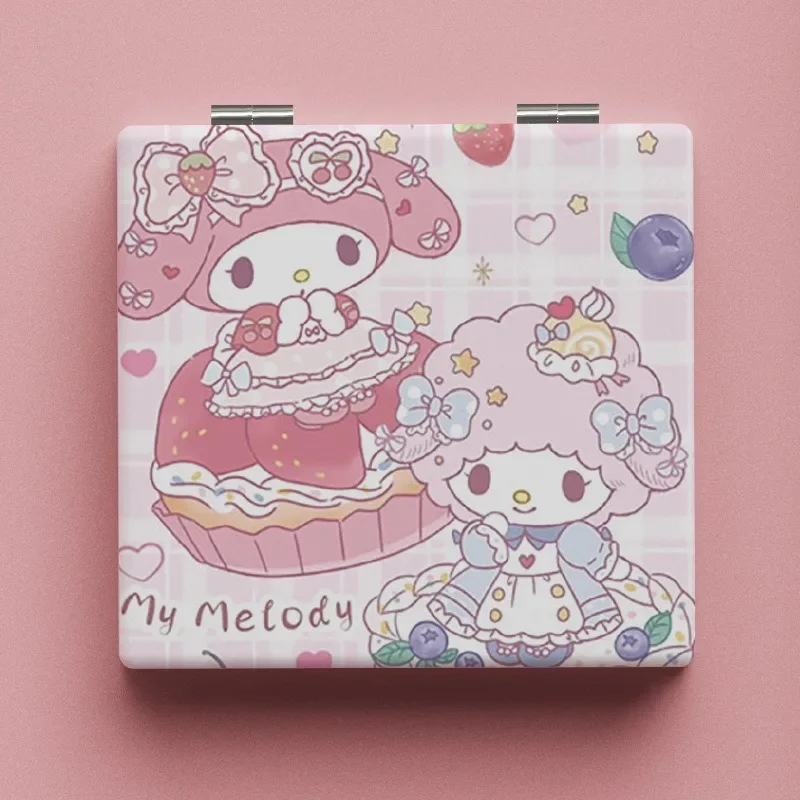 

Anime Kawaii Sanrio My Melody Cartoon Folding Double-sided Makeup Mirror Mini Accessories Student Young Girl Birthday Gift Cute