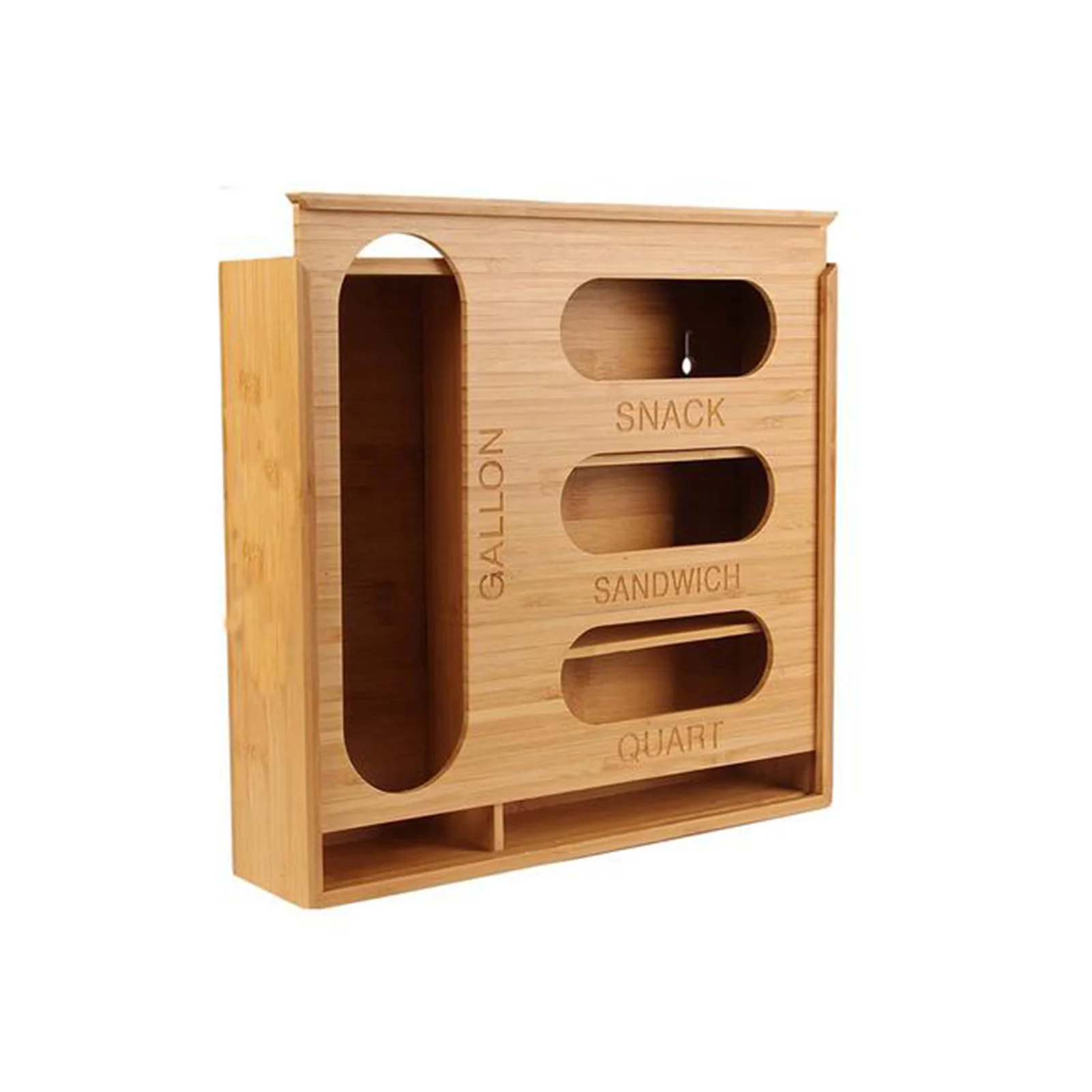 

Ziplock Bag Dispenser Bamboo Ziplock Bag Organizer for Drawer Food Storage Bags Organizers Ziplock Bags For Sandwich Snacks