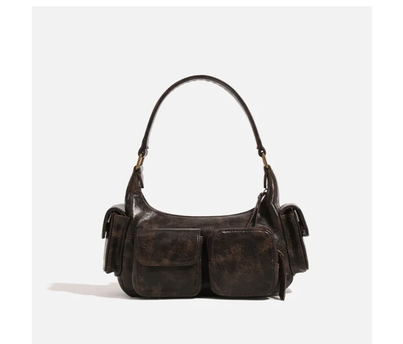 Маленькие сумки на плечо с двойными карманами для женщин новинка 2024 модная