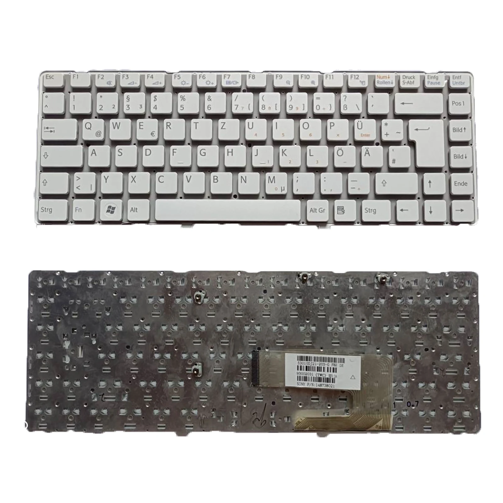 Клавиатура GR для Sony Vaio VPC-CW VPC CW VPCCW CW16EC CW18FC CW26EC CW28EC CW2S3C, белая, без рамки