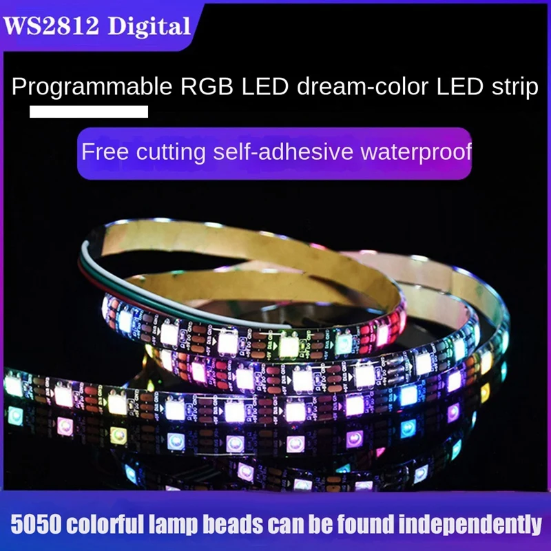 

WS2812 RGB Lamp Strip 5050 Light Bead High Brightness Energy Saving Low Consumption Cutting Programmable LED Lamp (1M)