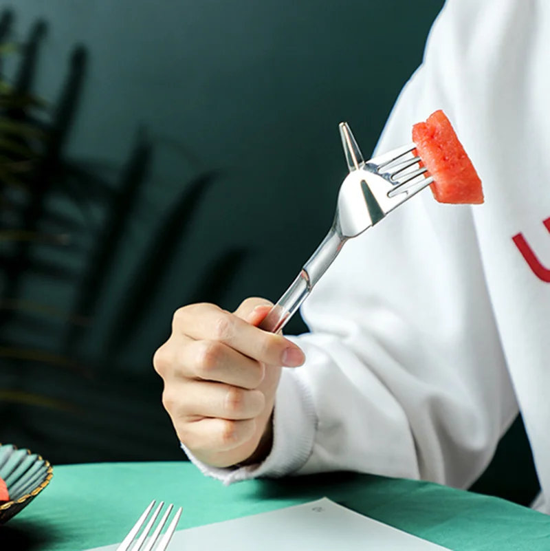 Вилка 2-в-1 для фруктов из нержавеющей стали | Дом и сад