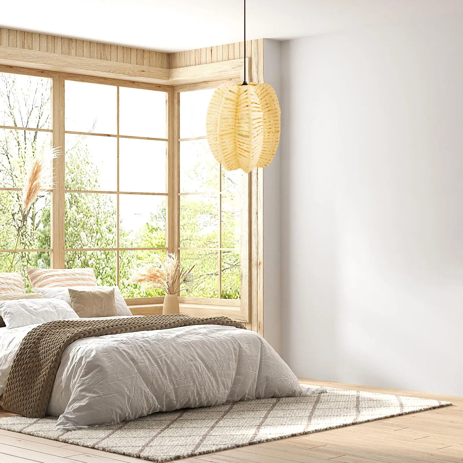 

Handwoven Lamp Shade Reading Light Hanging Pendant Light Cover Ceiling Light