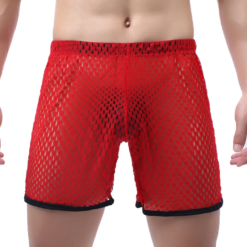 Шорты мужские для бега пикантные боксеры с сетчатым верхом дышащая свободная