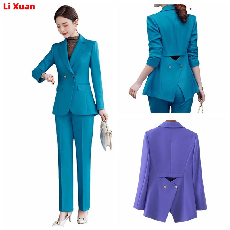 High Quality Autumn Winter Formal Ladies Blazer Women Business Suits with Sets Work Wear Office Uniform 4XL Size Pants Jacket