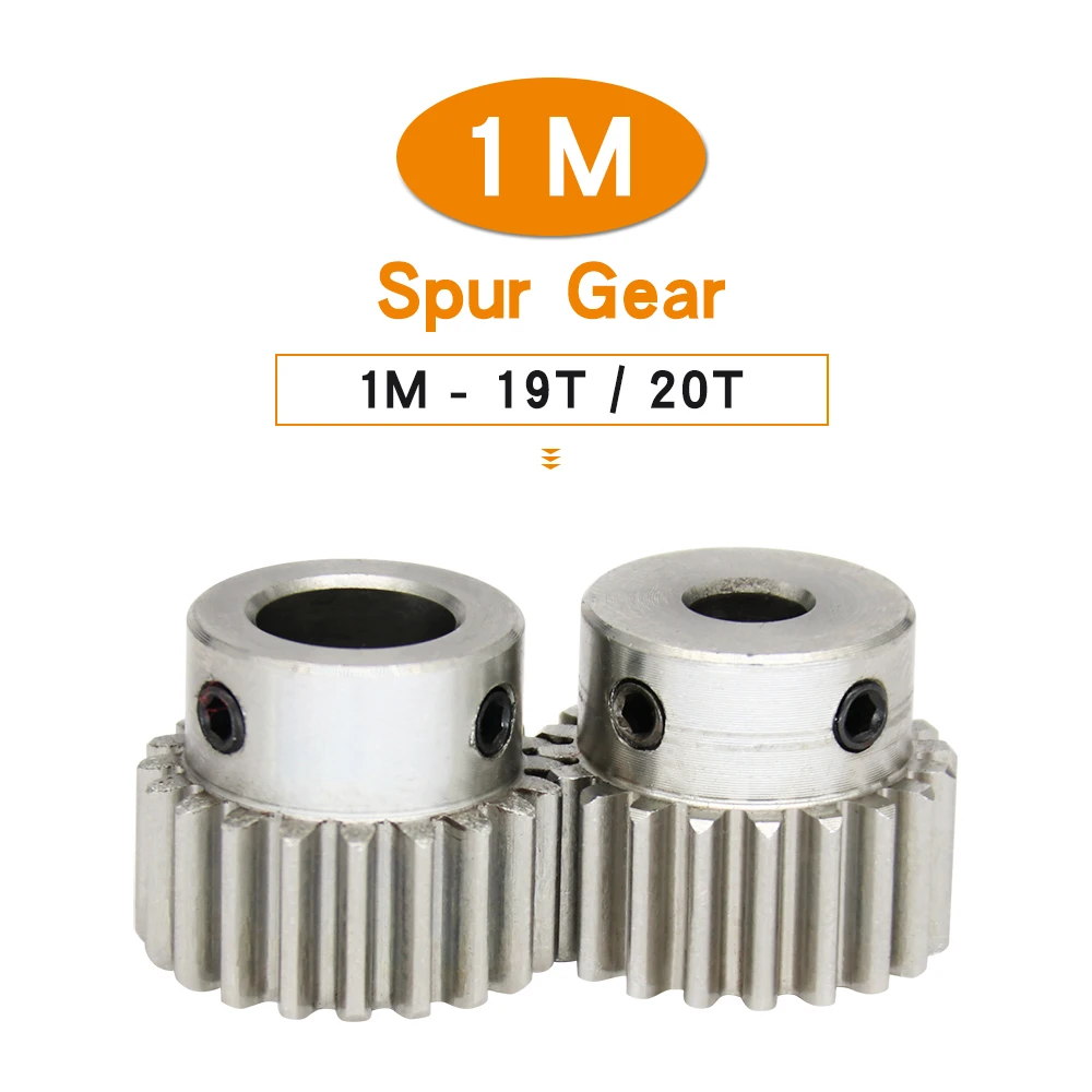 

1 Piece Spur Gear 1M-19T/20T Bore Size 6/8/10 mm 304 Stainless Steel Transmission Gear Teeth Thickness 10 mm Total Height 18 mm