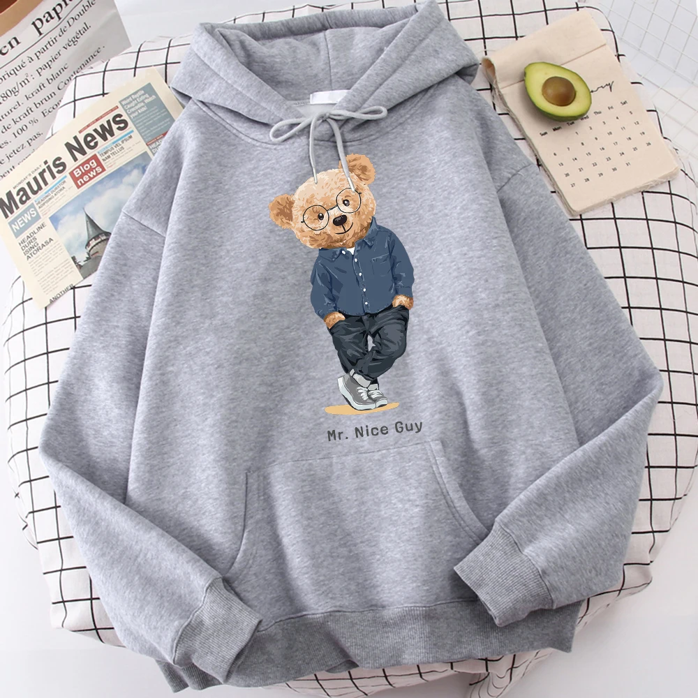 

Толстовка Gentleman'S Mr. Bear Nice Guy Мужская, винтажная мягкая толстовка, удобный топ с круглым вырезом, индивидуальная Толстовка Оверсайз для мужчин