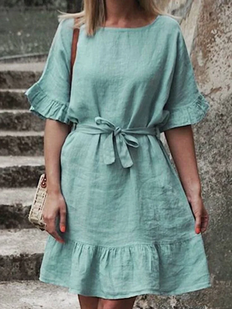 

Vintage Pattern Print Waist Slim Boho Dress Elegant Off Backless Pleated Long Dress Summer Women Casual Puff Sleeve Party Dress